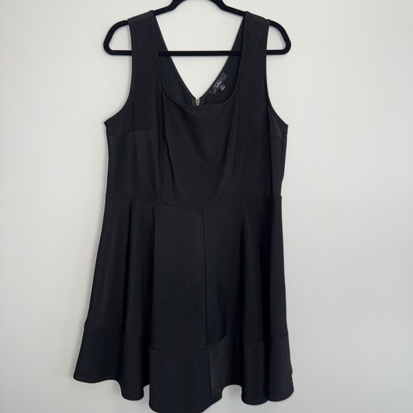 Lulus Black Sleeveless Square Neck Fit and Flare Zipper Dress Plus Size 2X - Picture 2 of 10